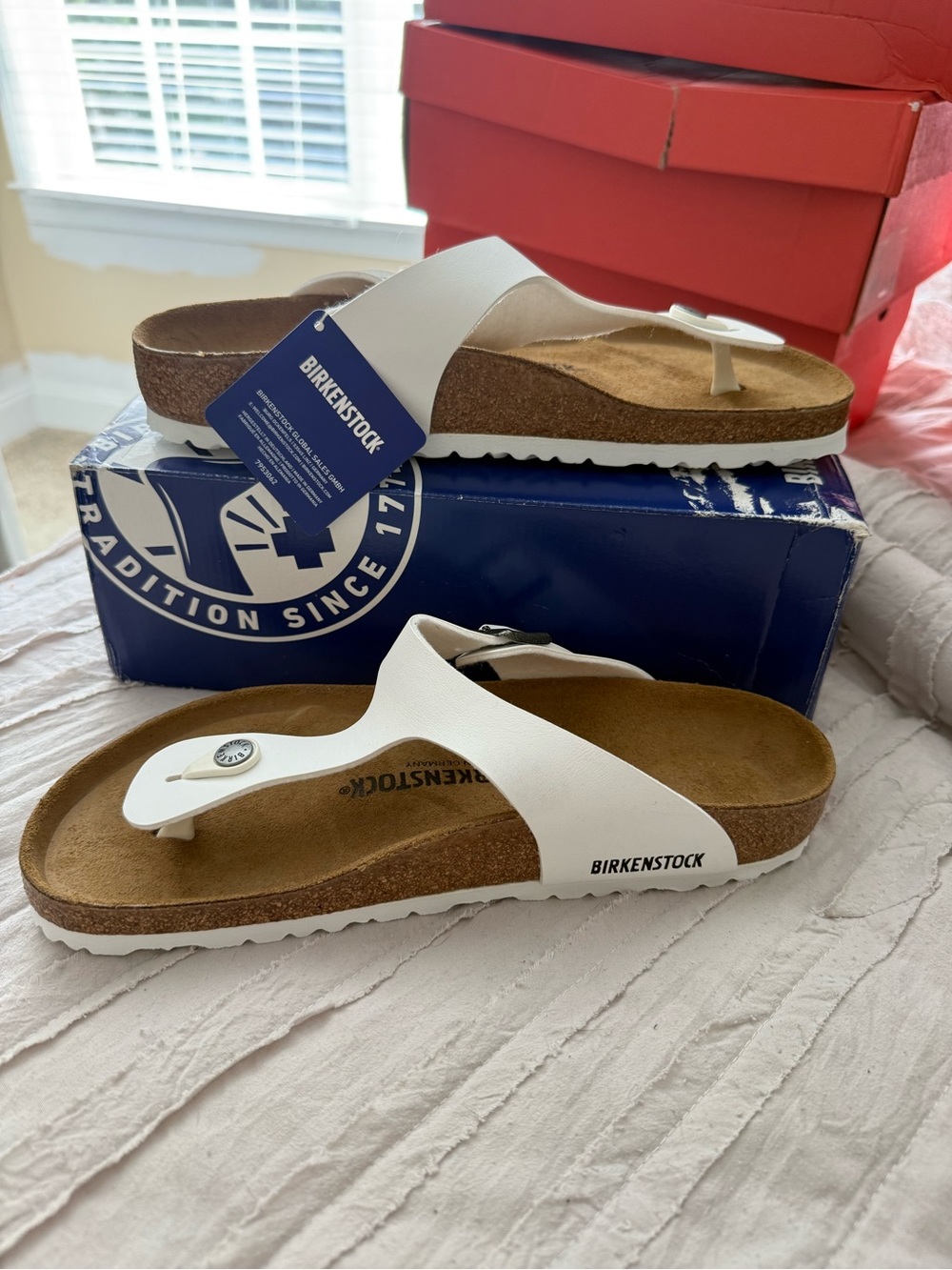 Birkenstock New In Box Gizeh BS Thong Sandals white EU 42 Women’s 11 Mens 9